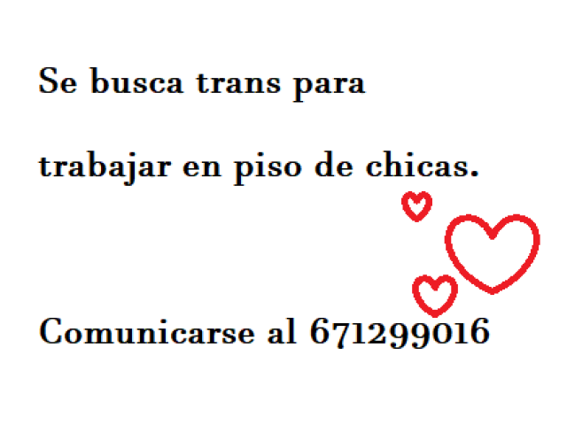 PLZA PARA TRANS, Q SEA FEMENINO Y RESPONSABLE