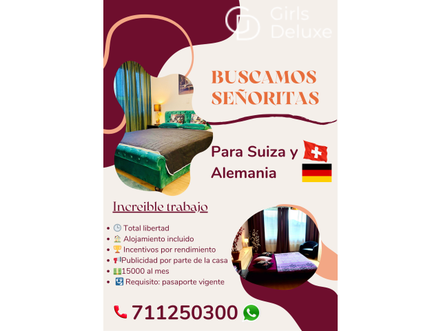 Buscamos Señoritas para Suiza Y Alemania