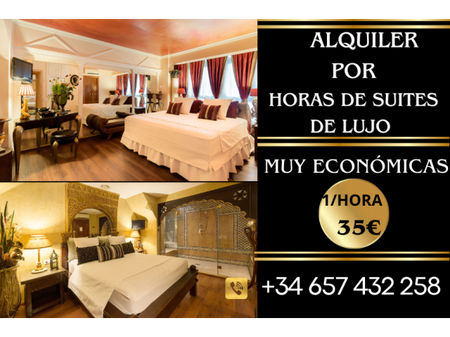 Suites de lujo por horas, máxima discreción
